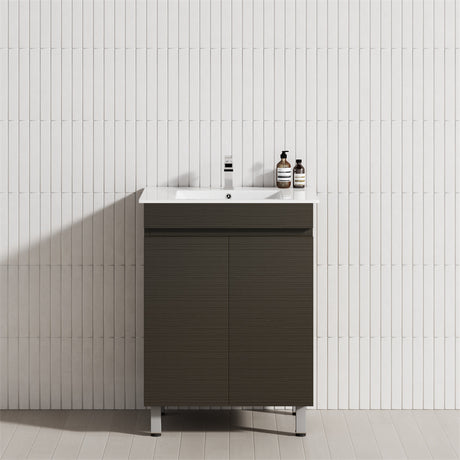 2-Door 600/750/900mm Narrow Freestanding Bathroom Vanity with Legs Multi-Colour Cabinet Only
