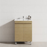 2-Door 600/750/900mm Narrow Freestanding Bathroom Vanity with Legs Multi-Colour Cabinet Only