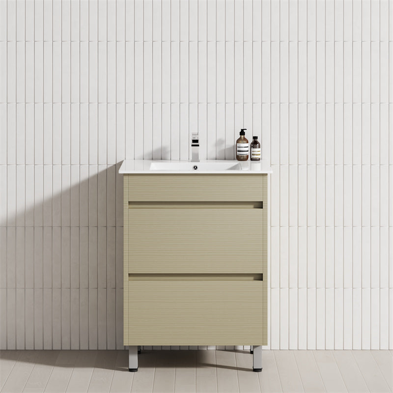 2-Drawer 600/750/900/1200Mm Freestanding Bathroom Vanity With Legs Multi-Colour Cabinet Only