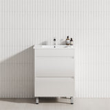 2-Drawer 600/750/900/1200Mm Freestanding Bathroom Vanity With Legs Multi-Colour Cabinet Only