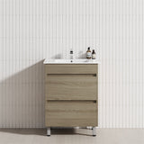 2-Drawer 600/750/900/1200Mm Freestanding Bathroom Vanity With Legs Multi-Colour Cabinet Only