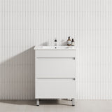 2-Drawer 600/750/900/1200Mm Freestanding Bathroom Vanity With Legs Multi-Colour Cabinet Only