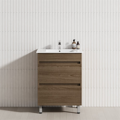 2-Drawer 600/750/900/1200mm Freestanding Bathroom Vanity with Legs Multi-Colour Cabinet Only
