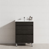 2-Drawer 600/750/900/1200Mm Freestanding Bathroom Vanity With Legs Multi-Colour Cabinet Only