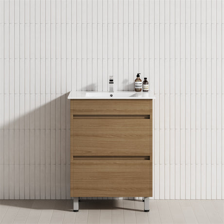 2-Drawer 600/750/900/1200mm Freestanding Bathroom Vanity with Legs Multi-Colour Cabinet Only