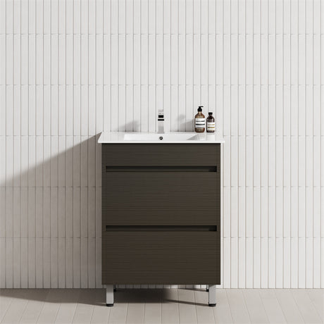 2-Drawer 600/750/900/1200mm Freestanding Bathroom Vanity with Legs Multi-Colour Cabinet Only