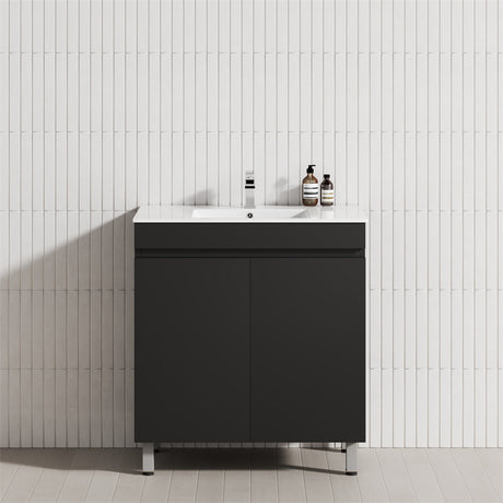2-Door 600/750/900mm Narrow Freestanding Bathroom Vanity with Legs Multi-Colour Cabinet Only