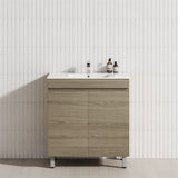 2-Door 600/750/900mm Narrow Freestanding Bathroom Vanity with Legs Multi-Colour Cabinet Only