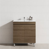 2-Door 600/750/900mm Narrow Freestanding Bathroom Vanity with Legs Multi-Colour Cabinet Only