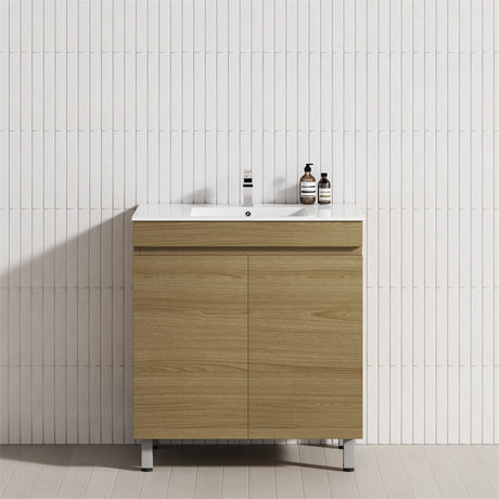 2-Door 600/750/900mm Narrow Freestanding Bathroom Vanity with Legs Multi-Colour Cabinet Only