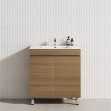 2-Door 600/750/900mm Narrow Freestanding Bathroom Vanity with Legs Multi-Colour Cabinet Only