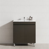 2-Door 600/750/900mm Narrow Freestanding Bathroom Vanity with Legs Multi-Colour Cabinet Only
