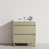 2-Drawer 600/750/900/1200Mm Freestanding Bathroom Vanity With Legs Multi-Colour Cabinet Only