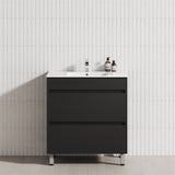 2-Drawer 600/750/900/1200Mm Freestanding Bathroom Vanity With Legs Multi-Colour Cabinet Only