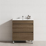 2-Drawer 600/750/900/1200Mm Freestanding Bathroom Vanity With Legs Multi-Colour Cabinet Only