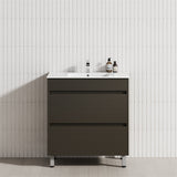 2-Drawer 600/750/900/1200Mm Freestanding Bathroom Vanity With Legs Multi-Colour Cabinet Only
