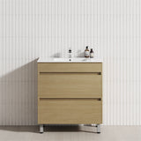 2-Drawer 600/750/900/1200Mm Freestanding Bathroom Vanity With Legs Multi-Colour Cabinet Only
