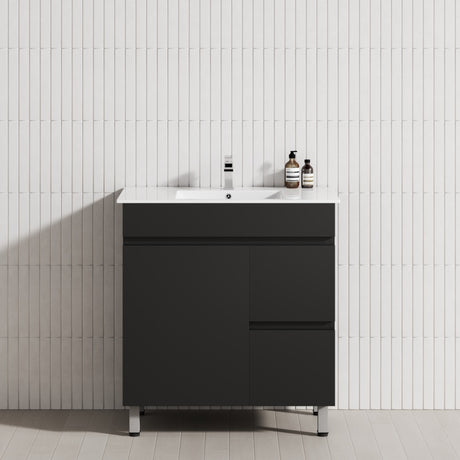 2-Drawer 600/750/900/1200Mm Freestanding Bathroom Vanity With Legs Multi-Colour Cabinet Only