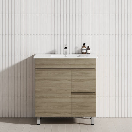 2-Drawer 1-Door 750/900/1200mm Bathroom Freestanding Leg Vanity Single Multi-Colour Cabinet Only