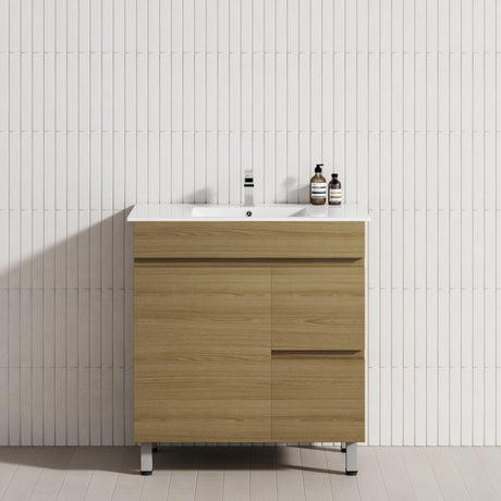 2-Drawer 1-Door 750/900/1200mm Bathroom Freestanding Leg Vanity Single Multi-Colour Cabinet Only