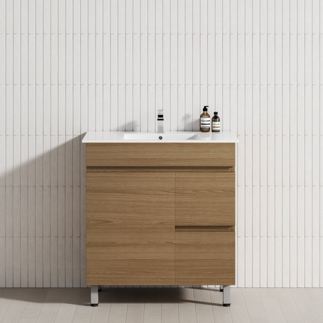 2-Drawer 1-Door 750/900/1200mm Bathroom Freestanding Leg Vanity Single Multi-Colour Cabinet Only