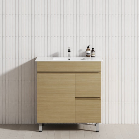 2-Drawer 1-Door 750/900/1200mm Bathroom Freestanding Leg Vanity Single Multi-Colour Cabinet Only