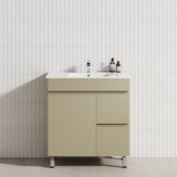 750mm Narrow Freestanding Bathroom Vanity with Legs 2-Drawer 1-Door Multi-Colour Cabinet Only