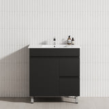 750mm Narrow Freestanding Bathroom Vanity with Legs 2-Drawer 1-Door Multi-Colour Cabinet Only