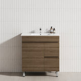 750mm Narrow Freestanding Bathroom Vanity with Legs 2-Drawer 1-Door Multi-Colour Cabinet Only