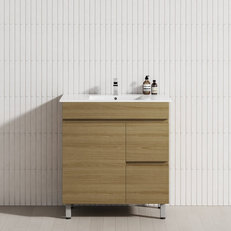 750Mm Narrow Freestanding Bathroom Vanity With Legs 2-Drawer 1-Door Multi-Colour Cabinet Only