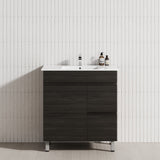 750mm Narrow Freestanding Bathroom Vanity with Legs 2-Drawer 1-Door Multi-Colour Cabinet Only