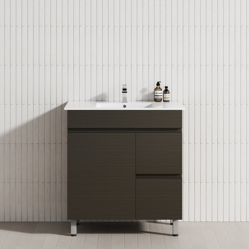 750mm Narrow Freestanding Bathroom Vanity with Legs 2-Drawer 1-Door Multi-Colour Cabinet Only