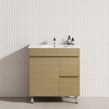 750mm Narrow Freestanding Bathroom Vanity with Legs 2-Drawer 1-Door Multi-Colour Cabinet Only