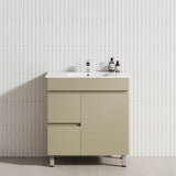 750mm Narrow Freestanding Bathroom Vanity with Legs 2-Drawer 1-Door Multi-Colour Cabinet Only