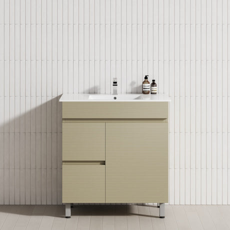 750mm Narrow Freestanding Bathroom Vanity with Legs 2-Drawer 1-Door Multi-Colour Cabinet Only