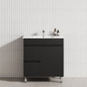 750mm Narrow Freestanding Bathroom Vanity with Legs 2-Drawer 1-Door Multi-Colour Cabinet Only