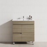 750mm Narrow Freestanding Bathroom Vanity with Legs 2-Drawer 1-Door Multi-Colour Cabinet Only
