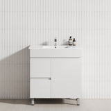 750mm Narrow Freestanding Bathroom Vanity with Legs 2-Drawer 1-Door Multi-Colour Cabinet Only