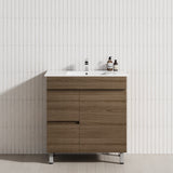 750mm Narrow Freestanding Bathroom Vanity with Legs 2-Drawer 1-Door Multi-Colour Cabinet Only