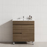 750mm Narrow Freestanding Bathroom Vanity with Legs 2-Drawer 1-Door Multi-Colour Cabinet Only