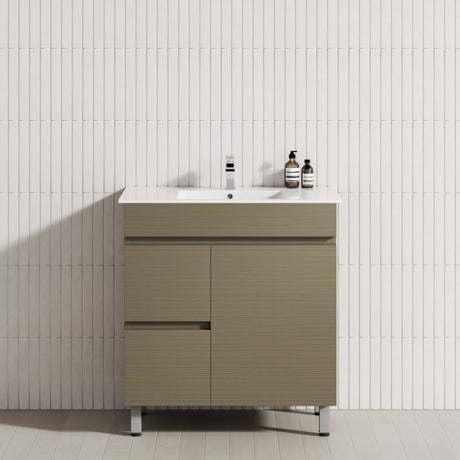 750mm Narrow Freestanding Bathroom Vanity with Legs 2-Drawer 1-Door Multi-Colour Cabinet Only