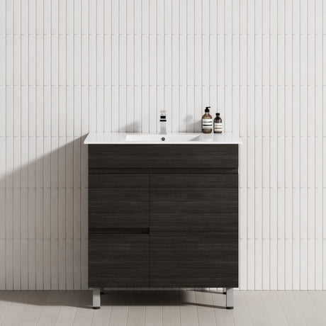750mm Narrow Freestanding Bathroom Vanity with Legs 2-Drawer 1-Door Multi-Colour Cabinet Only