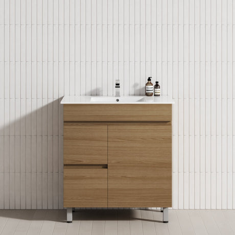 750Mm Narrow Freestanding Bathroom Vanity With Legs 2-Drawer 1-Door Multi-Colour Cabinet Only