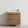 750mm Narrow Freestanding Bathroom Vanity with Legs 2-Drawer 1-Door Multi-Colour Cabinet Only