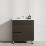750mm Narrow Freestanding Bathroom Vanity with Legs 2-Drawer 1-Door Multi-Colour Cabinet Only