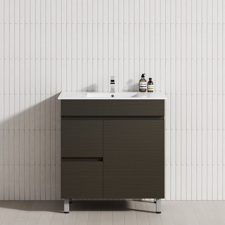 750mm Narrow Freestanding Bathroom Vanity with Legs 2-Drawer 1-Door Multi-Colour Cabinet Only