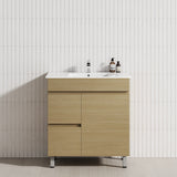 750mm Narrow Freestanding Bathroom Vanity with Legs 2-Drawer 1-Door Multi-Colour Cabinet Only