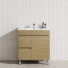 750mm Narrow Freestanding Bathroom Vanity with Legs 2-Drawer 1-Door Multi-Colour Cabinet Only