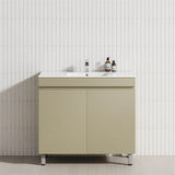 2-Door 600/750/900mm Narrow Freestanding Bathroom Vanity with Legs Multi-Colour Cabinet Only