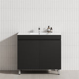 2-Door 600/750/900mm Narrow Freestanding Bathroom Vanity with Legs Multi-Colour Cabinet Only